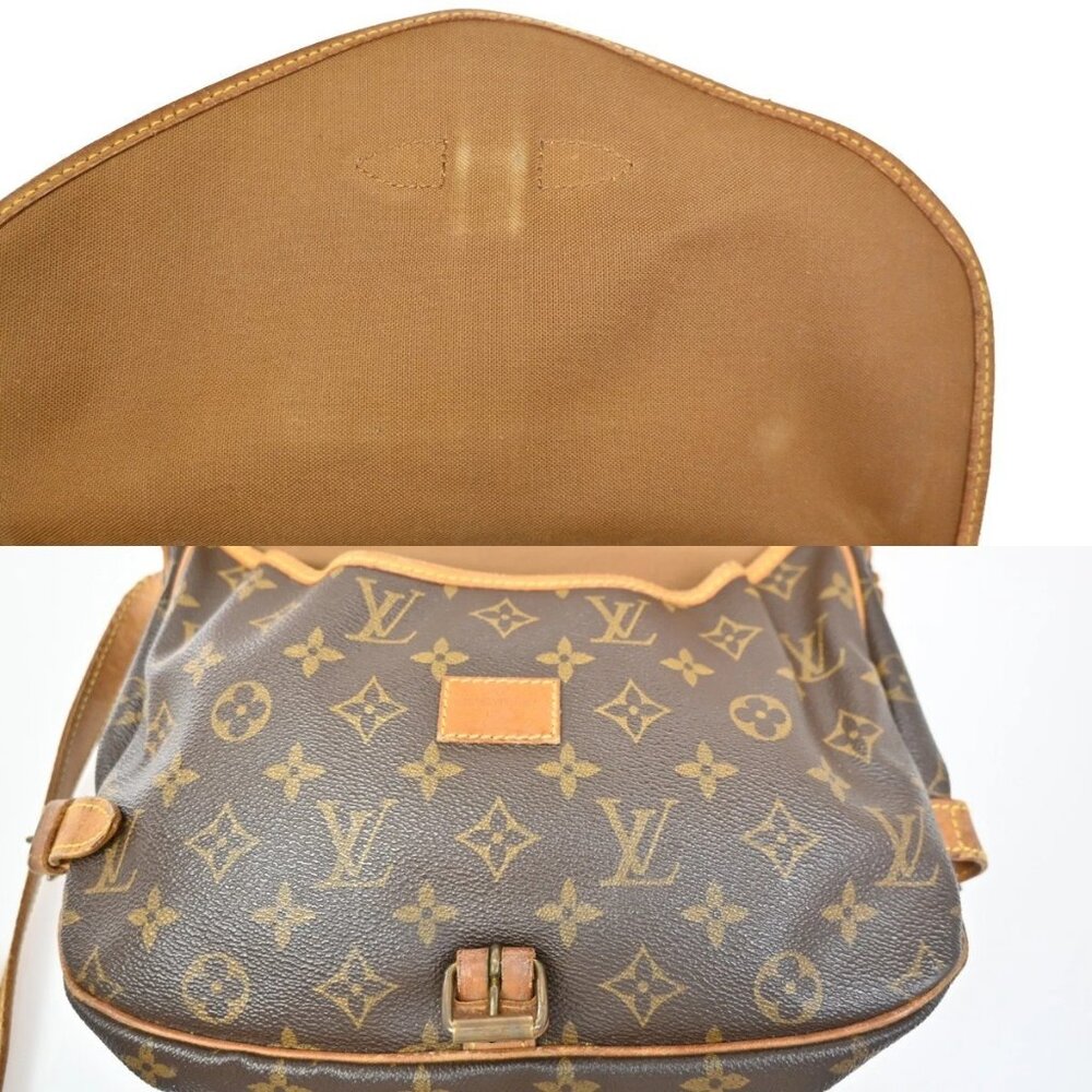LOUIS VUITTON Logo Saumur MM Shoulder Bag Monogram Leather Brown M40710 64ZA077 - Picture 13 of 16